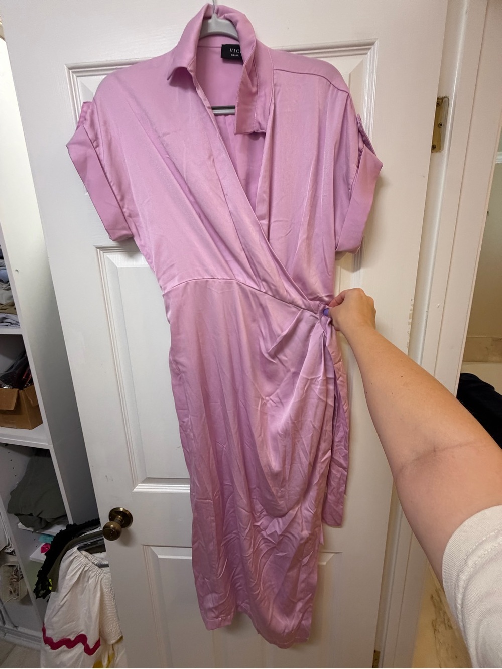 VICI Lilac Collared Wrap Midi Dress